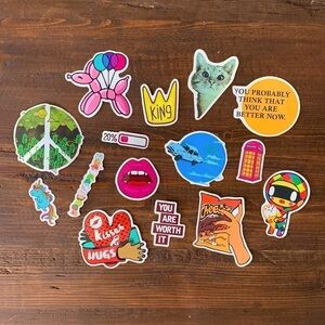 Stickers Set of 15 Laptop Water Bottle VSCO